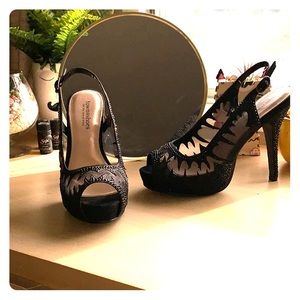 Black Rhinestone Heels